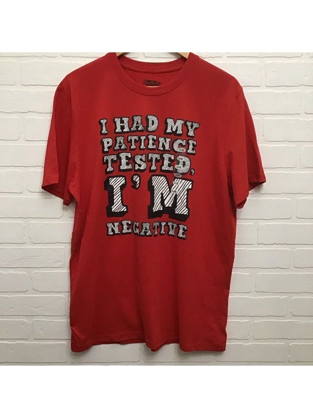 RED graphic t-shirt 𝅺funny tee red tee text graphic humor Action Apparel large